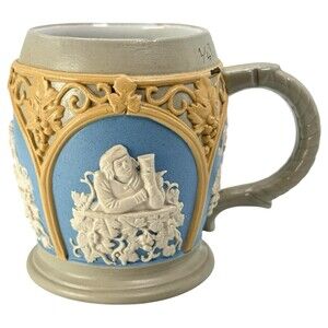 Villeroy & Boch Mettlach Beer Stein Mug 1266 Antique Breweriana Drinking Scenes